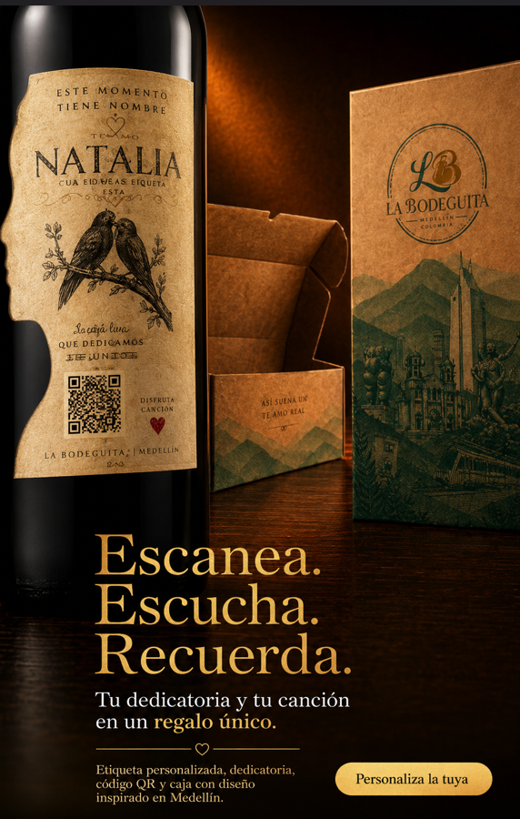 Botella de vino Cabernet Sauvignon personalizada con código QR y cajas de regalo