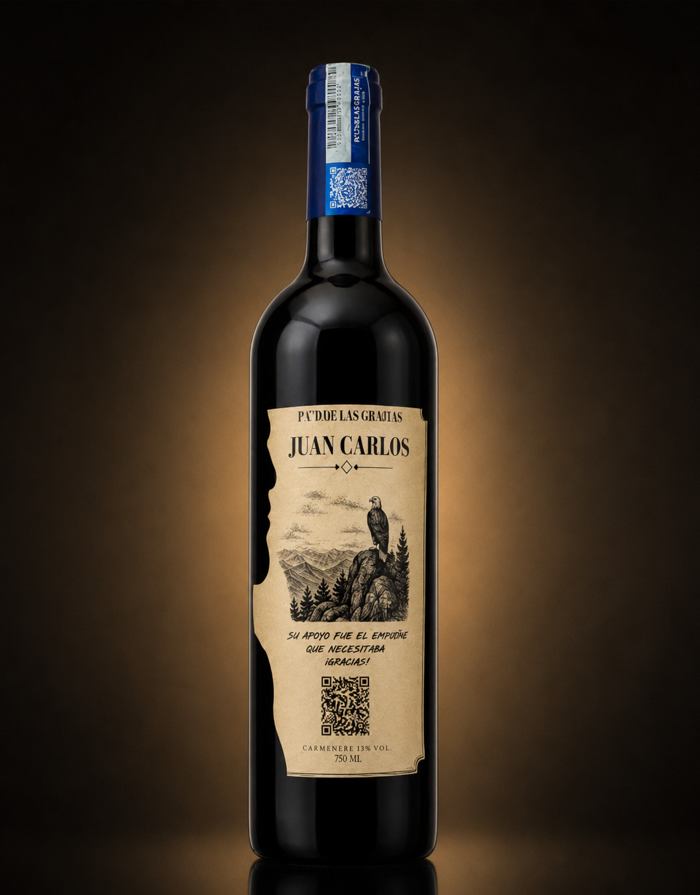 Botella de Cabernet Sauvignon hombre